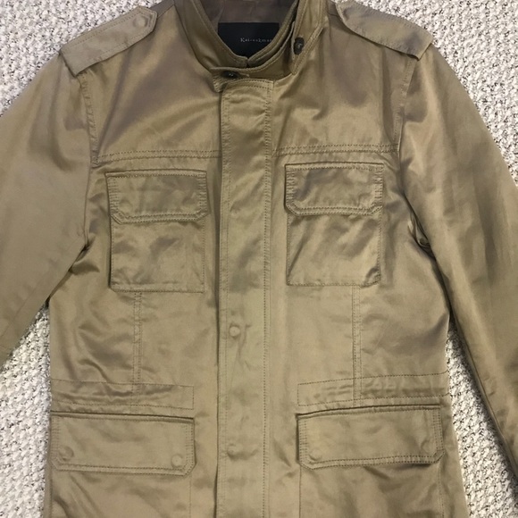 Brown Tan Military Style Zip-Up Coat Jacket - Picture 5 of 10
